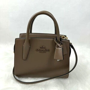 Coach Andrea Carryall Bag Crossbody In Refined Calf Leather/Dark Stone CP081 NWT
